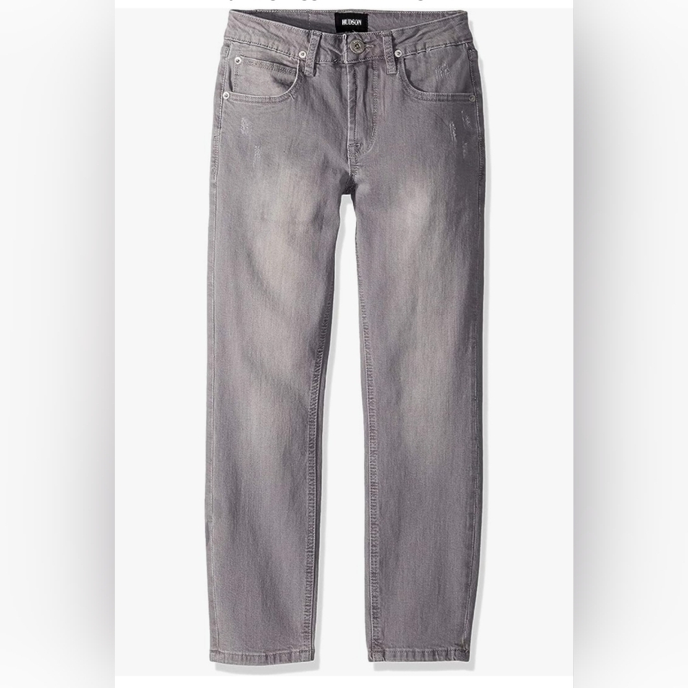 HUDSON Boys Jagger Slim Straight Jean adjustable waist size 12 grey jeans
